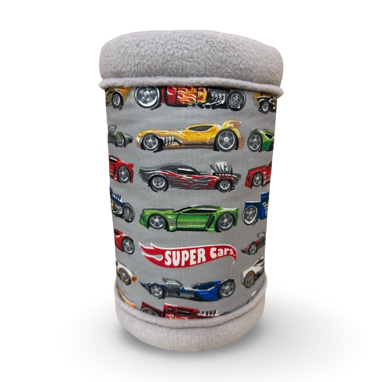 Flisinis tuneliukas jūrų kiaulytei – pilkas su mašinom