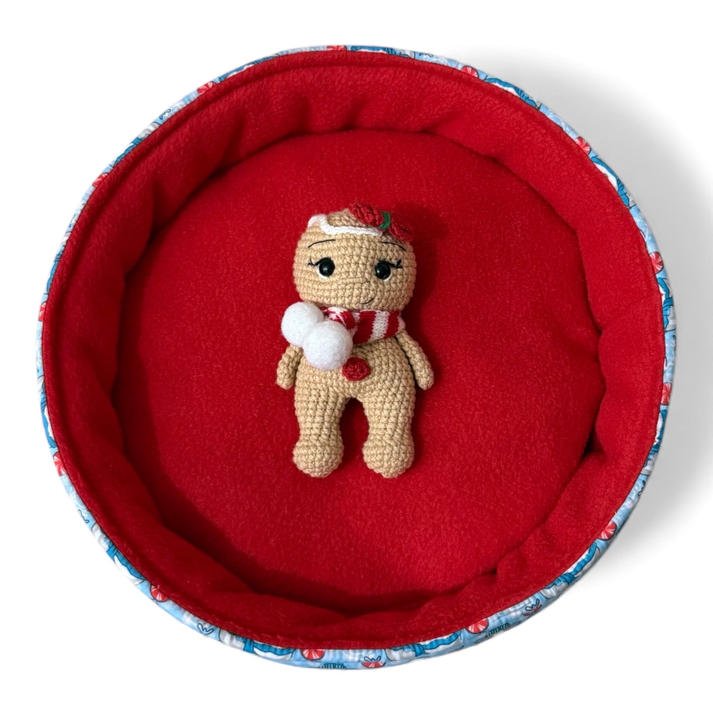 Flisinis guolis jūrų kiaulytei Lėkštė – minkštas, neperšlampamas, raudonas, kalėdinis