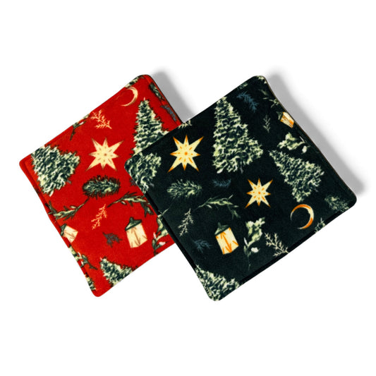 Kalėdiniai pašikniukai jūrų kiaulytei (2 vnt) | Flisiniai paklotukai narvui