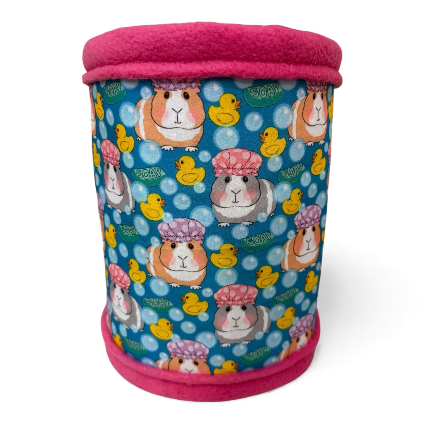 Flisinis tuneliukas jūrų kiaulytei – rožinis su kiaulytėm