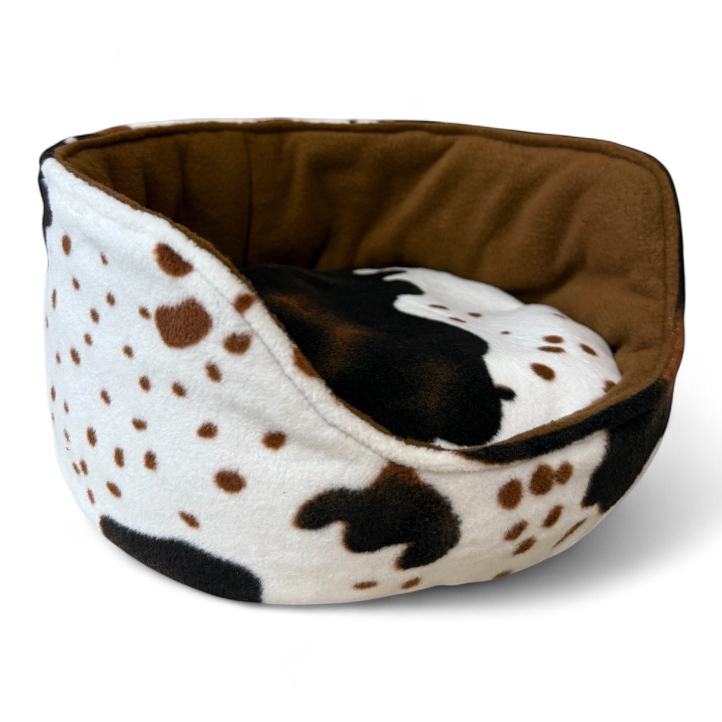 Guolių komplektas jūrų kiaulytėms „Karvytės kampelis“ | Flisiniai guoliai su karvės kailio raštu