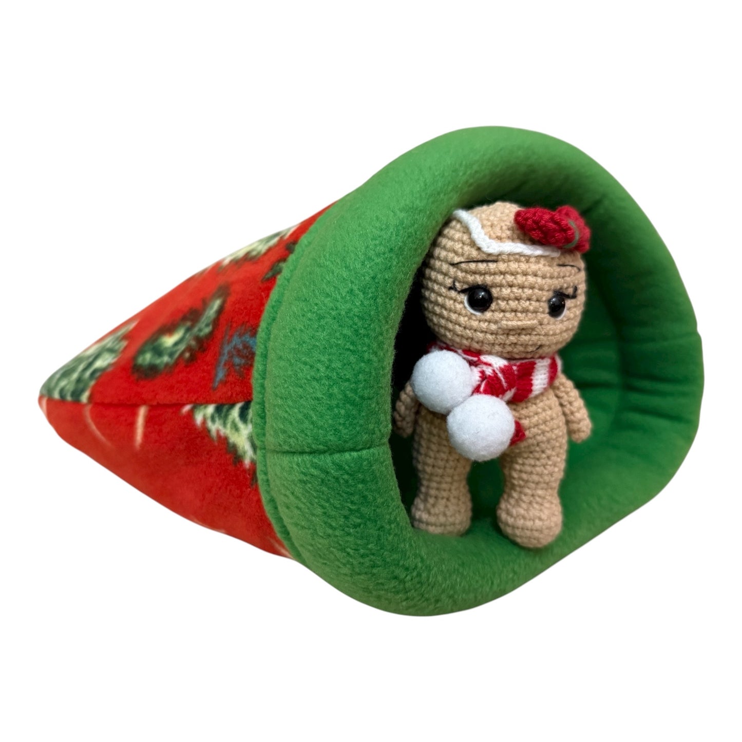 Raudona kumštinukė „Kalėdinė eglutė“ – flisinis guolis jūrų kiaulytei