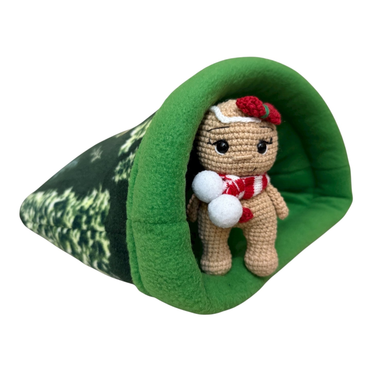 Žalia kumštinukė „Kalėdinė eglutė“ – flisinis guolis jūrų kiaulytei