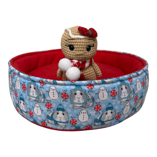 Flisinis guolis jūrų kiaulytei Lėkštė – minkštas, neperšlampamas, raudonas, kalėdinis