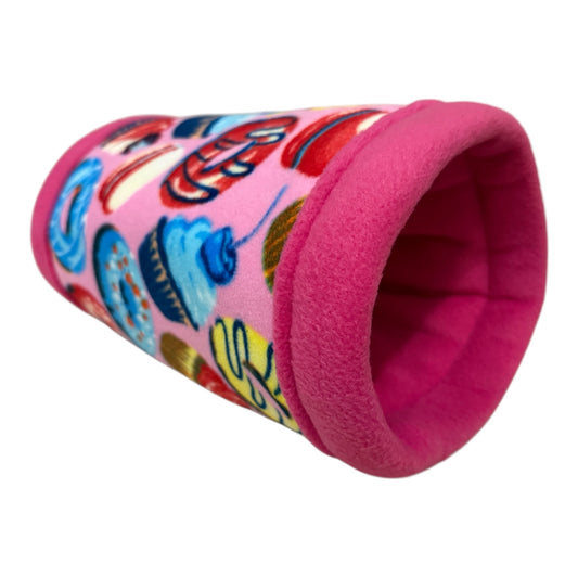 Flisinis tuneliukas jūrų kiaulytei – rožinis su spurgom