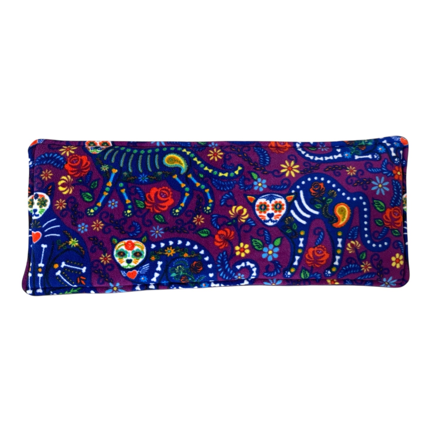 Palangės pagalvėlė katėms – flisinis guolis ant palangės | Violetinė su raštu