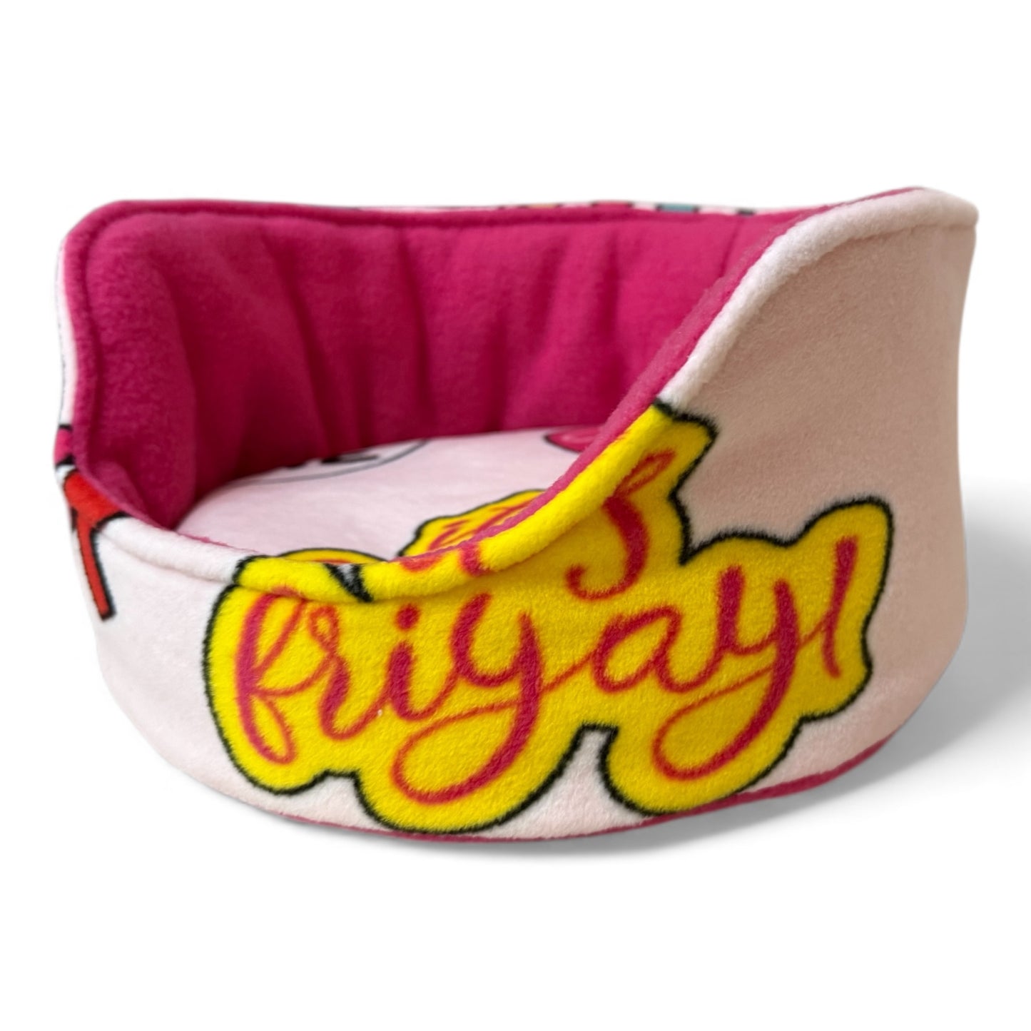 Kutuliukų puodelis – flisinis rankų darbo guolis jūrų kiaulytei su neperšlampamu dugnu