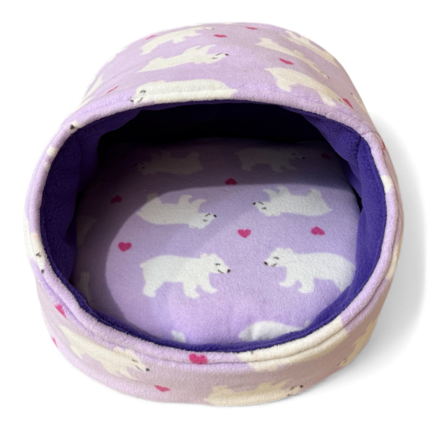 Karieta – flisinis guolis jūrų kiaulytei, violetinis su meškom