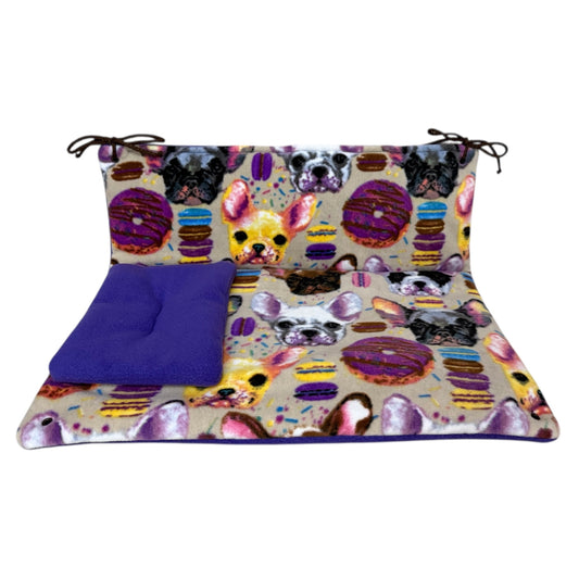 Guolis Dienos lova jūrų kiaulytėms – minkšta sofutė su pagalvėle, su šuniukais