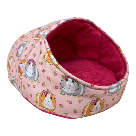 Karieta – flisinis guolis jūrų kiaulytei su kiaulytėm, rožinis