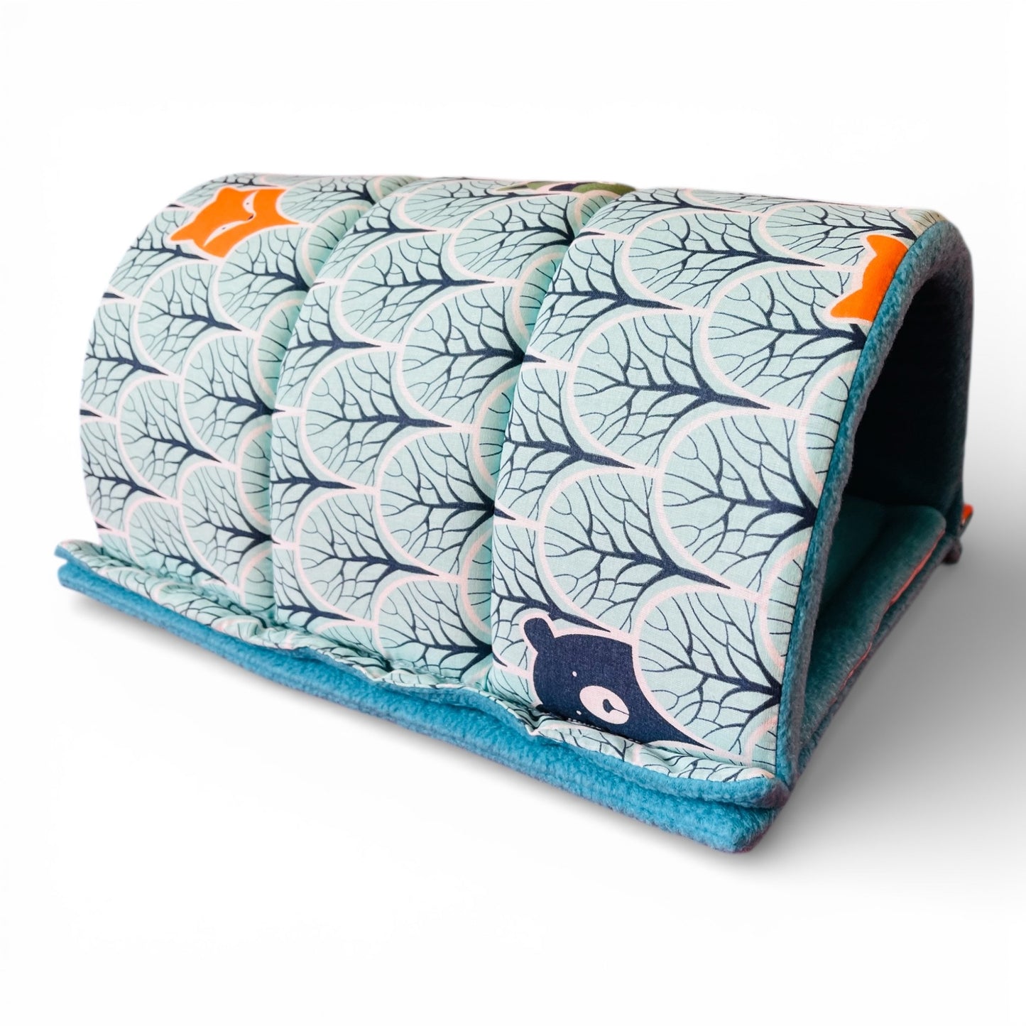 Šiltnamis – tunelio formos flisinis guolis jūrų kiaulytei, mėlynas su mišku