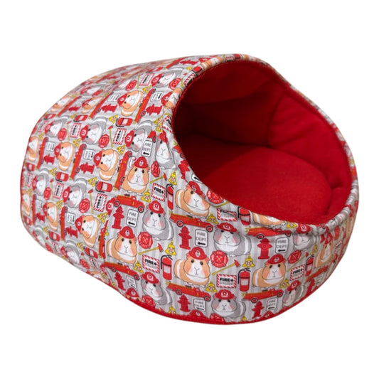 Karieta – flisinis guolis jūrų kiaulytei su kiaulytėm, raudonas