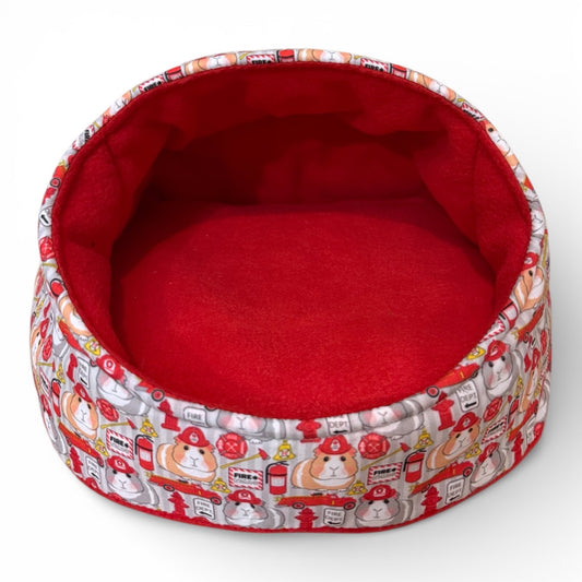 Karieta – flisinis guolis jūrų kiaulytei su kiaulytėm, raudonas