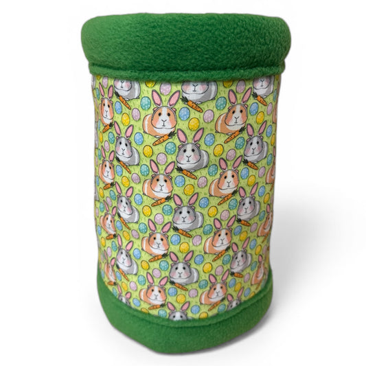 Flisinis tuneliukas jūrų kiaulytei – žalias, velykinis su kiaulytėm