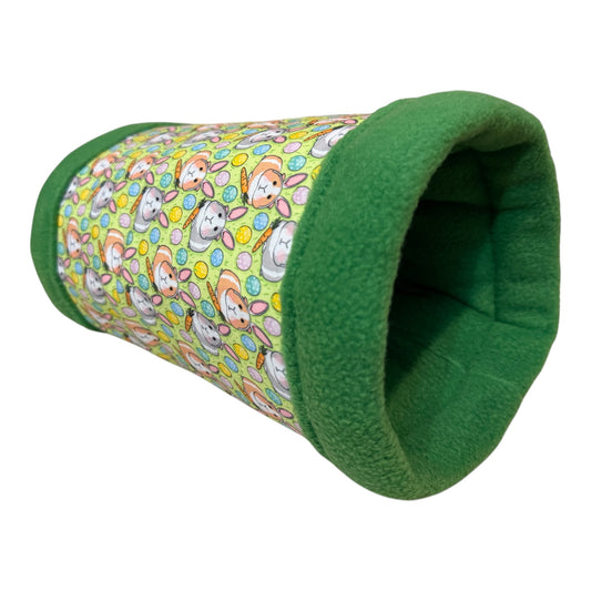 Flisinis tuneliukas jūrų kiaulytei – žalias, velykinis su kiaulytėm