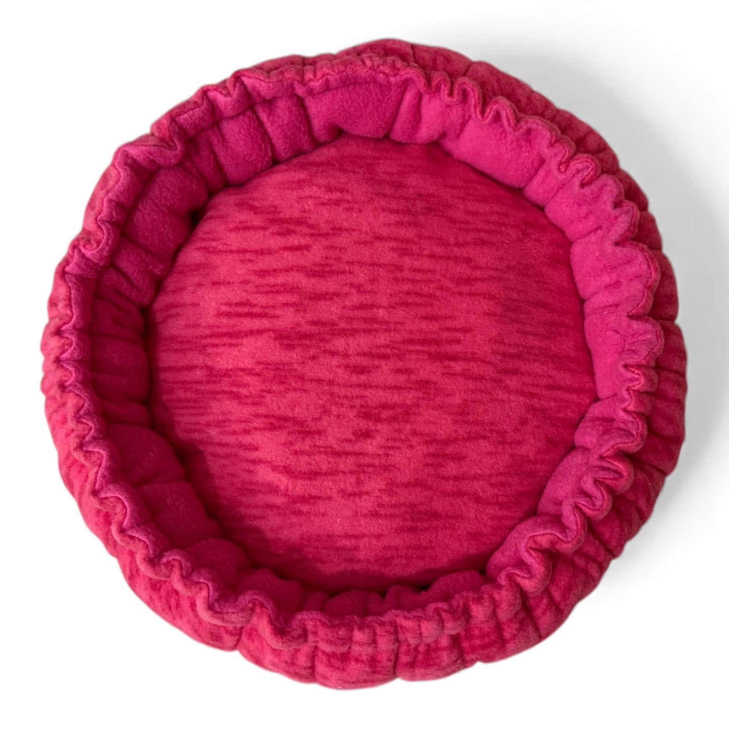 Flisinis guolis Pufas jūrų kiaulytei iš viršaus, rožinis su dryžiais, rankų darbo